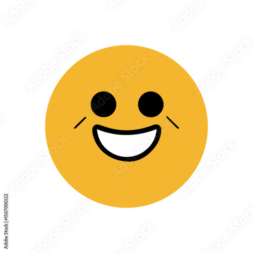 happy smiley face isolated on white background