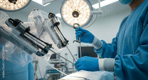 Surgical robot assisting surgeon
