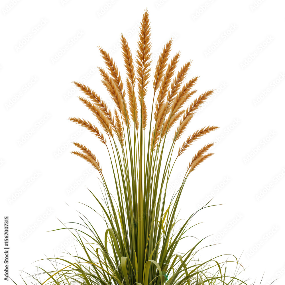 Fototapeta premium Stunning golden grass with soft feathery tips resembling a natural meadow in a serene summer environment