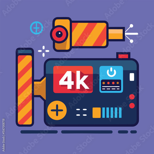 Minimal Cartoon Camcorder with Microphone