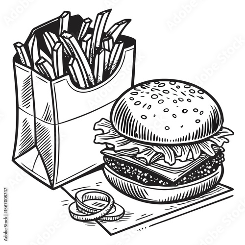 vector illustration of a fast food