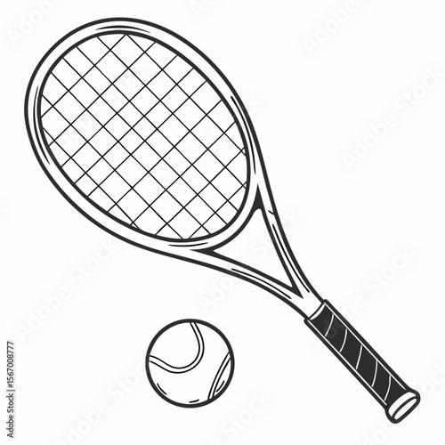 tennis racket and ball