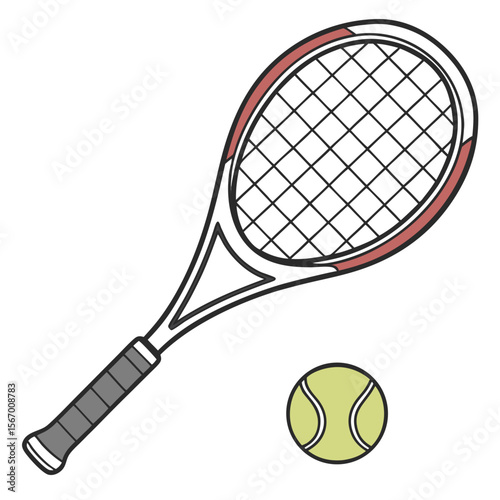 tennis racket with ball