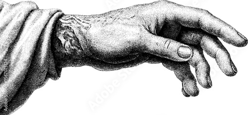 Vintage hand sketch engraving illustration with silhouette details for retro design