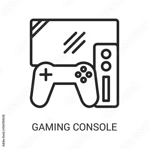 Gaming Console Icon Line Style. Graphic Design In The Form Of Vector Illustrations