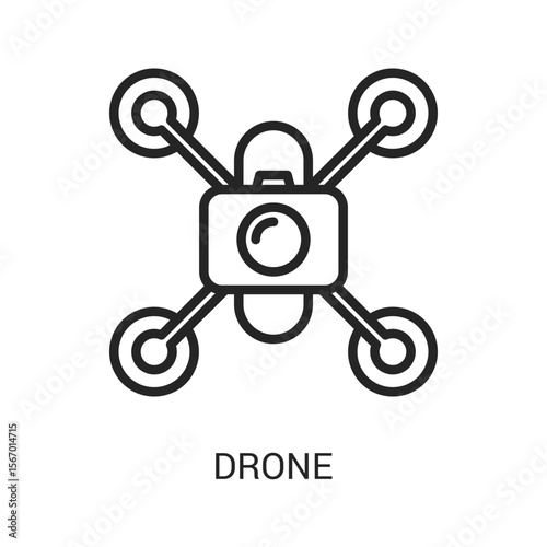 Drone Icon Line Style. Graphic Design In The Form Of Vector Illustrations