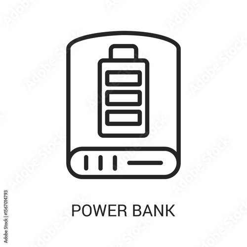 Power Bank Icon Line Style. Graphic Design In The Form Of Vector Illustrations