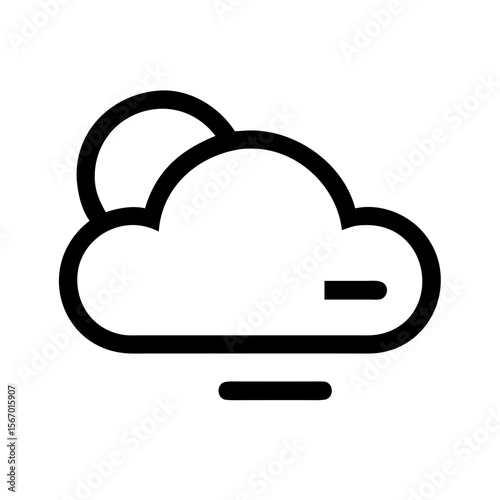 Cloudy Weather with Fog Line Icon

