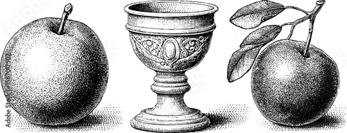 Vintage wine spill and cracked goblet base design for artistic decor