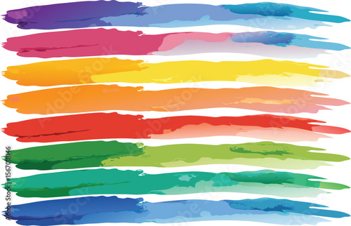 Collection of vibrant watercolor brush strokes