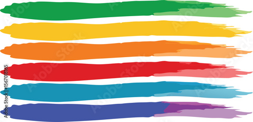 Set of colorful paint brush strokes  vector