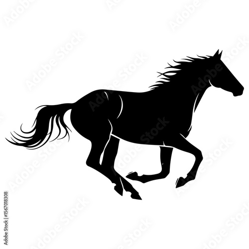 Horse Black and White Vector Design 3