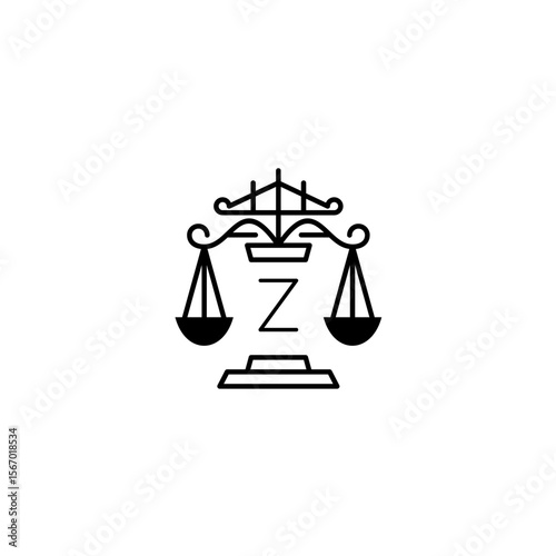 Elegant Initial Pillar, Law Firm, Lawyer Logo Design Vector Template