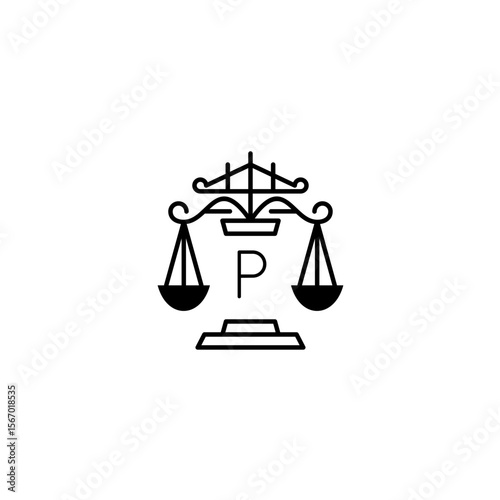 Elegant Initial Pillar, Law Firm, Lawyer Logo Design Vector Template