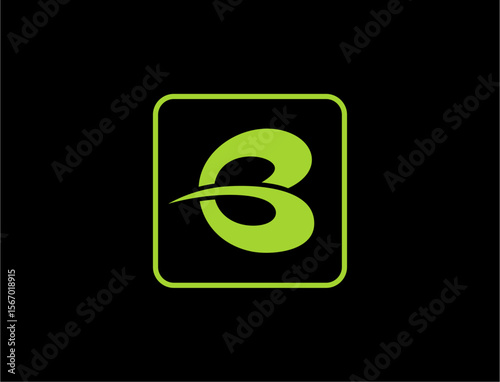 Neon green letter b logo