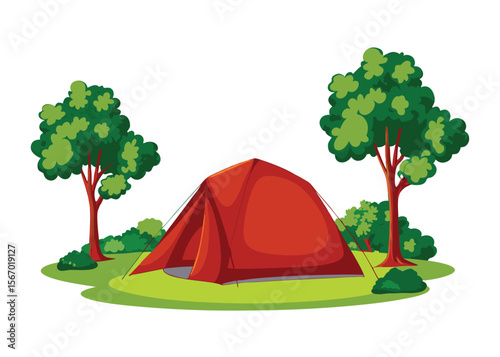 camping in the forest vector