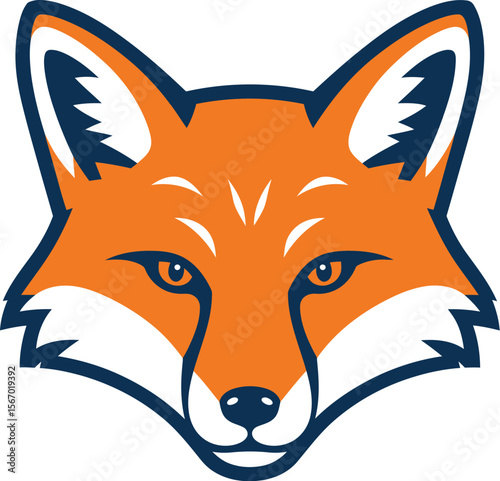 Vintage style orange fox mascot logo icon vector illustration