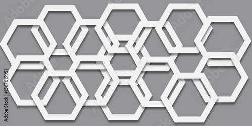 Abstract hexagon pattern background with geometric honeycomb structure for business design and technology illustration