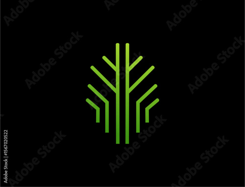 Abstract green brain design