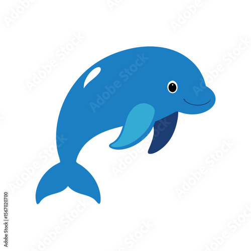 Beluga Whale Colorful Marine Vector Art