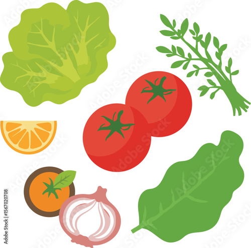 Fresh colorful fruits and vegetables assortment