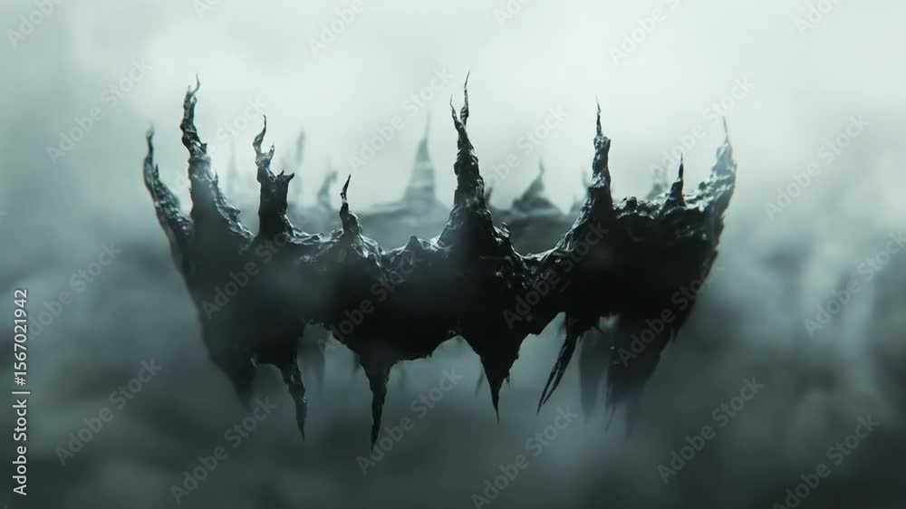 Spiked Crown Ascends Through Misty Abyss