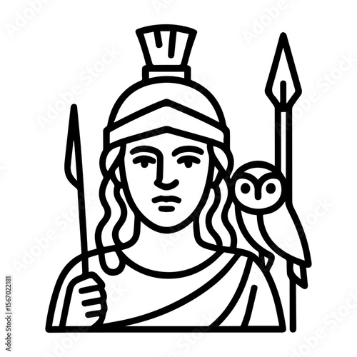line icon mythical creature Athena vector on white background
Vector line icon on white background