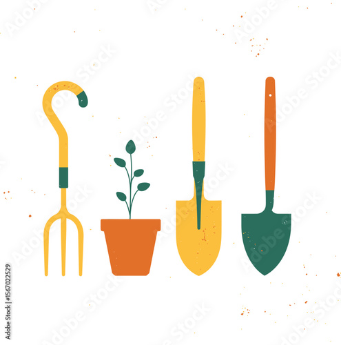 Gardening tools flowers plant pot shovel trowel cultivator