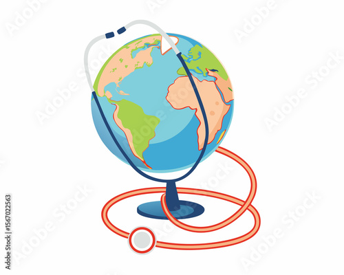 Fototapeta Naklejka Na Ścianę i Meble -  earth globe with a stethoscope