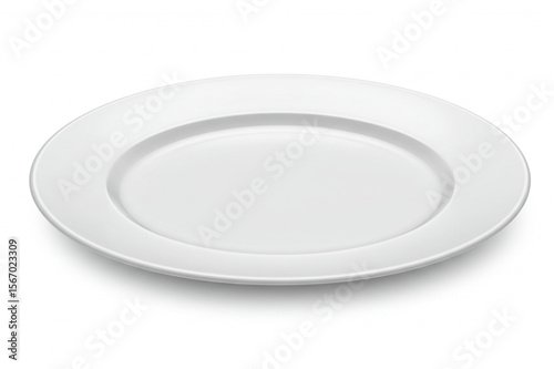 Simple blank white plate design offers a versatile graphic element for restaurant menus, catering designs, or culinary themed projects.