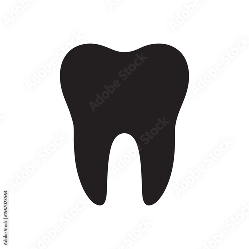 Tooth Silhouette Icon Vector Dental Clipart Graphic	
