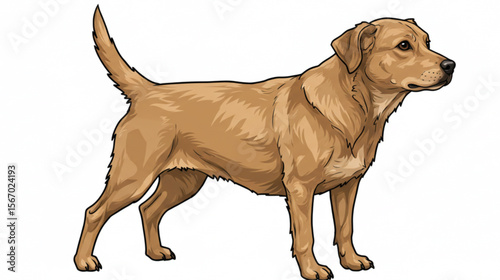 Captivating Labrador art featuring a beautiful purebred dog in a standing pose, ideal for pet lovers and canine-themed designs.