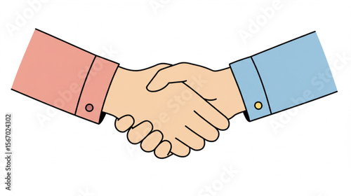 A handshake graphic representing partnership, agreement, or cooperation, suitable for a variety of business and corporate themes or website elements.