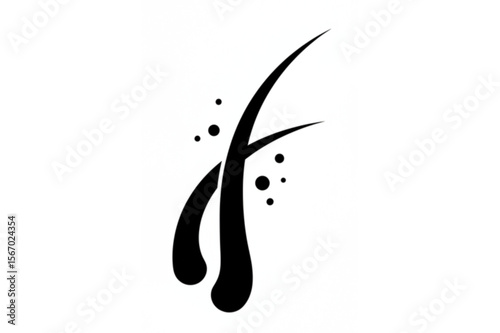 Simple follicular design showcases hair strands with tiny dots, ideal for hair care branding and salon aesthetics.