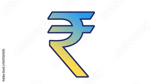 A gradient design shows an Indian rupee currency symbol that's adaptable for financial apps and marketing designs.