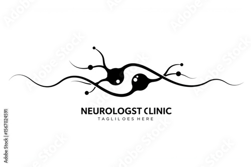 Elegant black neuron graphic design, perfect for neurology, science, or medical-themed projects, offering a clean, modern aesthetic.