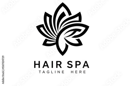 Elegant floral design suitable for beauty salon logo or spa brand identity emphasizing natural and relaxing wellness themes with a decorative botanical graphic.