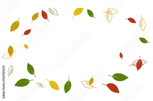 Elegant leaves falling pattern in autumn colors creates a versatile design element for seasonal creative projects and backgrounds.