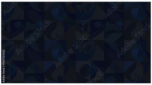Geometric seamless pattern in deep blue, designed for creative projects such as backgrounds, textiles, or wallpaper for an elegant and stylish look.
