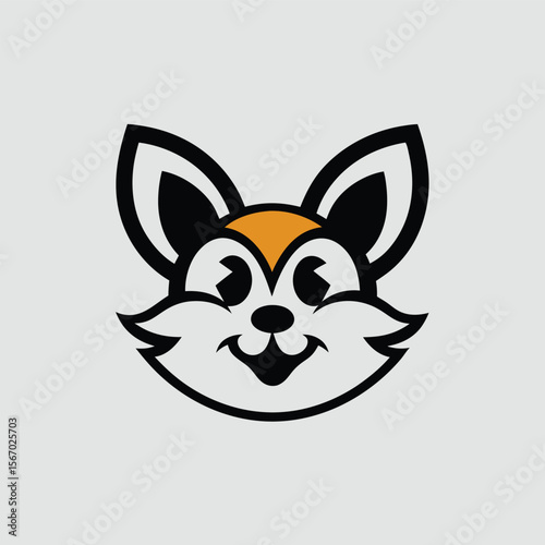 A charming cartoon fox mascot design featuring a playful expression fluffy details and oversized ears perfect for branding children s content or logo creation with