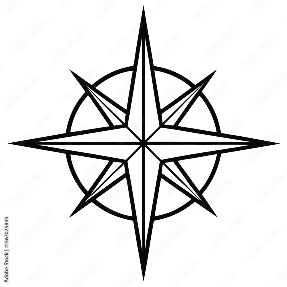Fototapeta premium Flat Icon Style Navigation Star Icons