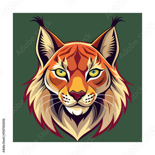 Wild Lynx Colorful Vector Drawing