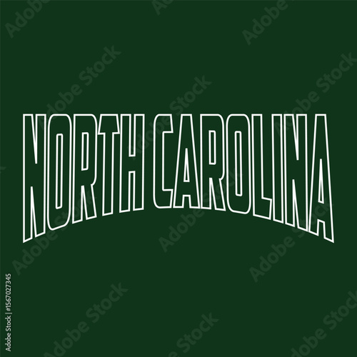 North Carolina. Hand drawn USA state name silhouette on white background. Modern typography for t shirt prints, posters, stickers, cards, souvenirs. Vector vintage illustration.