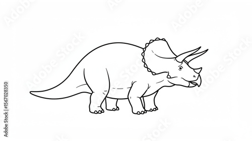 Triceratops outline depicts a prehistoric dinosaur design suitable for educational materials or branding related to paleontology and natural history.