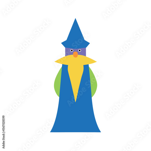 Merlin Closeup Vector Graphic Design