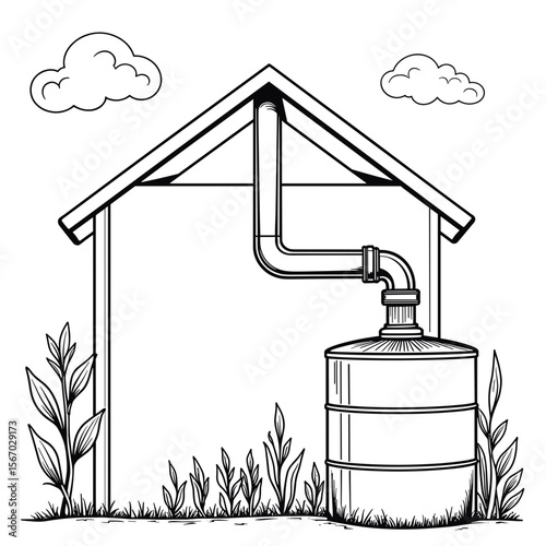 Glass rainwater pipe and storage tank, smart home water system design