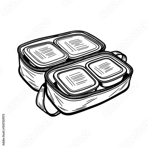 Insulated bag with meal containers, smart packaging for portion control and nutrition