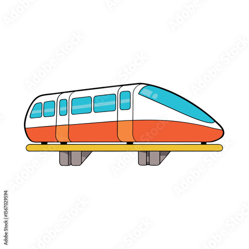 Urban Monorail Color Vector Design