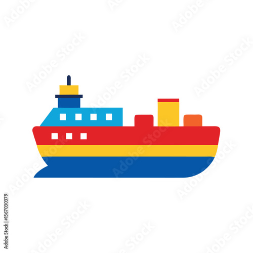 Industrial Oil Tanker Illustration on White