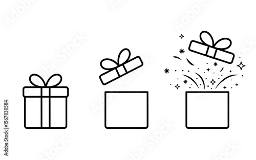 “Gift Box Icon Vector – Minimal Flat Present Box with Ribbon Symbol for Holiday, Birthday, Celebration, E-commerce, Gift, Package, UI, Web, App, Design Projects” 